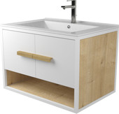 Дабер Тумба под умывальник 009 Т9.7.1.5 (белый/белый/дуб гамильтон натуральный) – изображение в каталоге