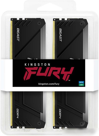 Оперативная память Kingston FURY Beast RGB 2x32ГБ DDR4 2666 МГц KF426C16BB2AK2/64 – фото товара
