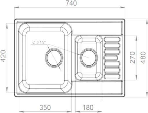 Кухонная мойка GranFest QUARZ Z-21K (черный) - фото товара