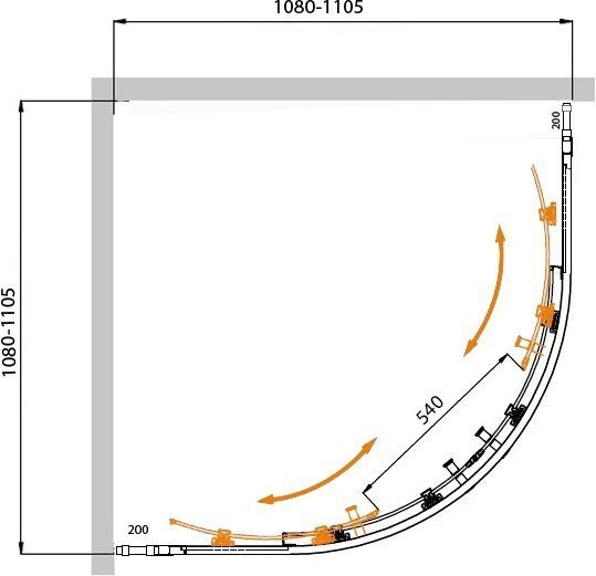 Душевой уголок Cezares MOLVENO-R-22-90+20-C-GM-IV - фото товара