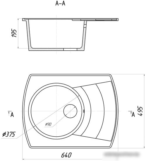 Кухонная мойка Gerhans A01 (черный) - фото товара