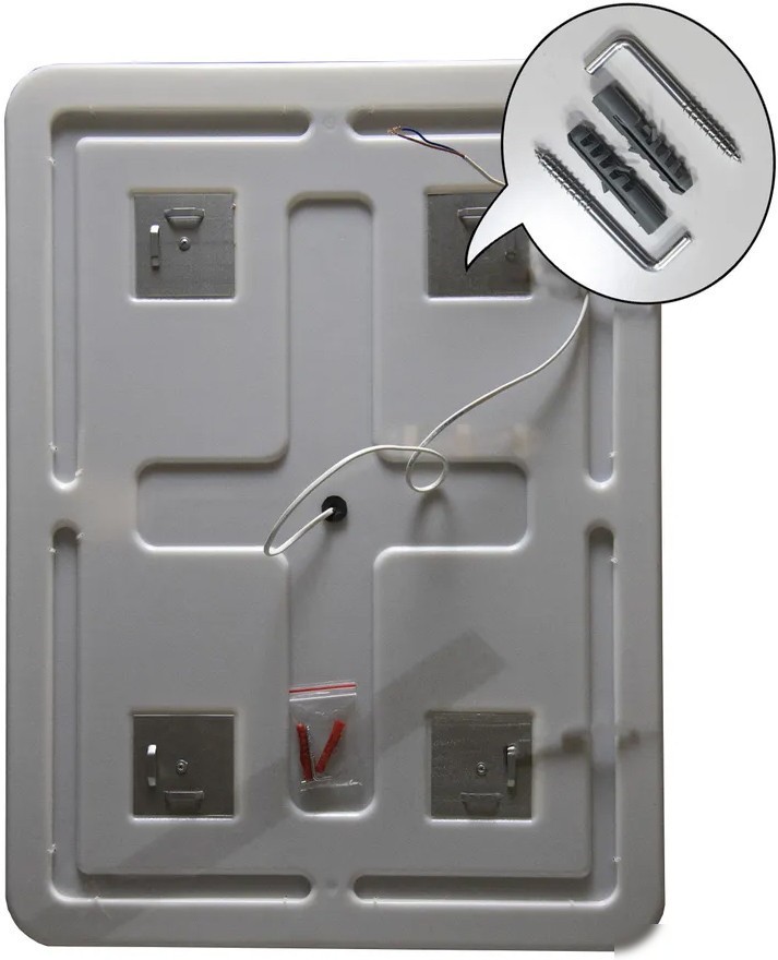 Пекам Зеркало Greta 50x60 greta-50x60dcl (с подсветкой, сенсором на взмах руки и часами) – фото товара