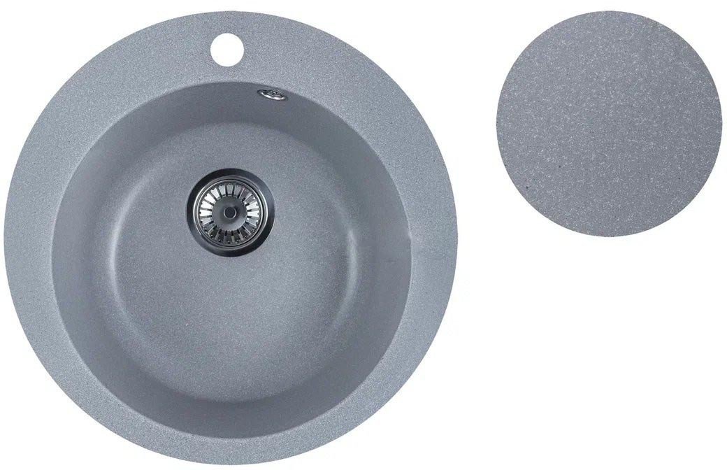 Кухонная мойка Marblan Orbi (серебристый,с сифоном) - фото товара