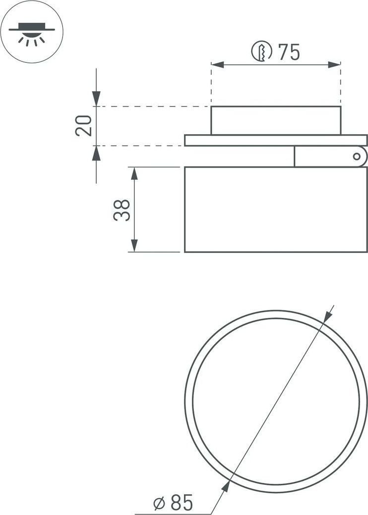 Спот Arlight LGD-Pot-Built-R85-12W Warm3000 045780 – фото товара