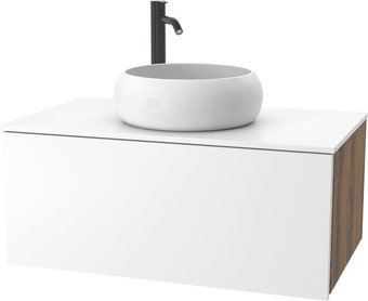 ЗОВ Тумба под умывальник Кито 100 K100LA0MWMC-KP13W (аттик/белый матовый) – изображение в каталоге