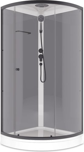 Душевая кабина Domani-Spa Simple 99 90x90 DS01Sm99LGrCl00.Gt-V1.2-Black (серый/прозрачное стекло) - изображение в каталоге