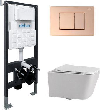 Унитаз подвесной Abber Rechteck AC1201-AC0105-AC0120RG (с кнопкой смыва) - изображение в каталоге