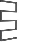 Полотенцесушитель Маргроид Ferrum Snake СНШ профильный 80*50 Черный матовый, скрытого монтажа, таймер слева - изображение в каталоге