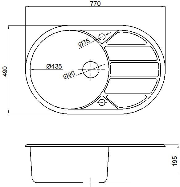 Кухонная мойка Marblan Elon L (черный) - фото товара