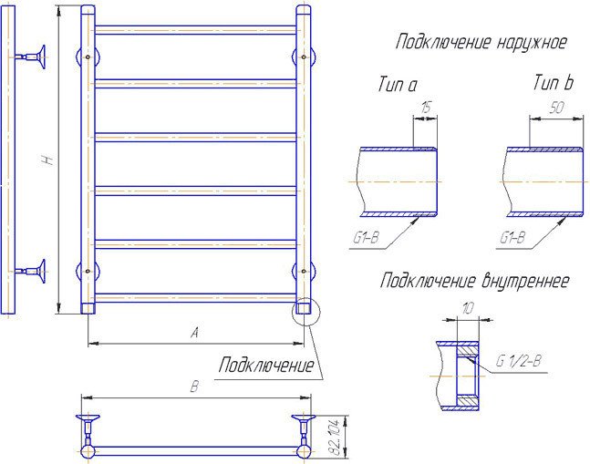 Полотенцесушитель Gloss & Reiter Лесенка B 50х80.С1(25).Л7 - фото товара