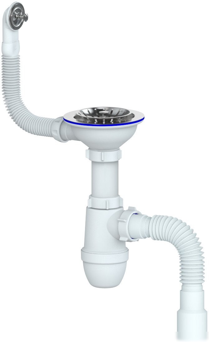 Кухонная мойка Marblan Ovata L (серебристый,с сифоном) - фото товара