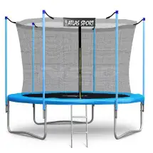 Батут Atlas Sport 252 см (8ft) с внутренней сеткой и лестницей BLUE